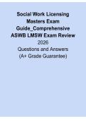 Social Work Licensing Masters Exam Guide &ndash; Comprehensive ASWB LMSW Exam Review