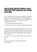 AQA A LEVEL BIOLOGY PAPER 3 7402&sol;3 PRACTICE SCRIPT UPDATED 2026 TESTED SOLUTIONS