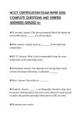 NCCT CERTIFICATION EXAM PAPER 2026 COMPLETE QUESTIONS AND VERIFIED ANSWERS GRADED A&plus;