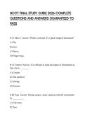 NCCT FINAL STUDY GUIDE 2026 COMPLETE QUESTIONS AND ANSWERS GUARANTEED TO PASS