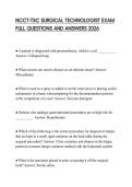 NCCT-TSC SURGICAL TECHNOLOGIST EXAM FULL QUESTIONS AND ANSWERS 2026