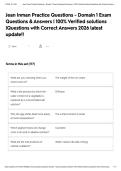 Jean Inman Practice Questions - Domain 1 Exam Questions & Answers &lowbar; 100- Verified solutions &lowbar;Questions with Correct Answers 2026 latest update&excl;&excl; 