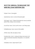 NCCT-TSC SURGICAL TECHNOLOGIST TEST BANK REAL EXAM QUESTIONS 2026