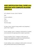 NCEP CERTIFICATION FINAL PAPER 2026 QUESTIONS WITH COMPLETE SOLUTIONS GRADED A&plus;