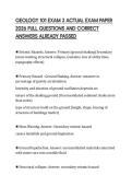 GEOLOGY 101 EXAM 3 ACTUAL EXAM PAPER 2026 FULL QUESTIONS AND CORRECT ANSWERS ALREADY PASSED
