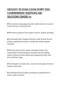 GEOLOGY 101 EXAM 3 EXAM SCRIPT 2026 COMPREHENSIVE QUESTIONS AND SOLUTIONS GRADED A&plus;