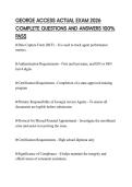 GEORGE ACCESS ACTUAL EXAM 2026 COMPLETE QUESTIONS AND ANSWERS 100&percnt; PASS