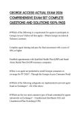 GEORGE ACCESS ACTUAL EXAM 2026 COMPREHENSIVE EXAM SET COMPLETE QUESTIONS AND SOLUTIONS 100&percnt; PASS