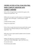 GEORGE ACCESS ACTUAL EXAM 2026 FINAL PAPER COMPLETE QUESTIONS WITH CORRECT ANSWERS
