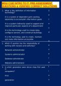 WGU C182 INTRO TO IT- PRE-ASSESSMENT QUESTIONS & VERIFIED CORRECT SOLUTIONS