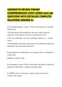 GEORGETTE REVIEW PMHNP COMPREHENSIVE STUDY GUIDE 2026 388 QUESTIONS WITH DETAILED COMPLETE SOLUTIONS GRADED A&plus;