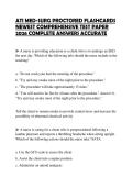 ATI MED-SURG PROCTORED FLASHCARDS NEWEST COMPREHENSIVE TEST PAPER 2026 COMPLETE ANSWERS ACCURATE