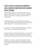 GOLD COAST 45 HOUR EXAM VERSION H 2026 COMPLETE QUESTIONS WITH ANSWER KEY AT THE END
