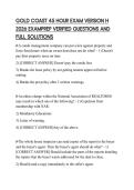 GOLD COAST 45 HOUR EXAM VERSION H 2026 EXAMPREP VERIFIED QUESTIONS AND FULL SOLUTIONS