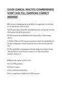 GOOD CLINICAL PRACTICE COMPREHENSIVE SCRIPT 2026 FULL QUESTIONS CORRECT ANSWERS