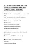NCCAOM ACUPUNCTURE BOARD EXAM STUDY GUIDE 2026 QUESTIONS WITH COMPLETE SOLUTIONS VERIFIED