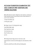 NCCAOM FOUNDATION EXAMINATION TEST 2026 COMPLETE PREP QUESTIONS AND VERIFIED SOLUTIONS