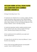NCCAOM HERBS ACTUAL EXAM PAPER 2026 QUESTIONS WITH CORRECT ANSWERS GRADED A&plus;