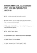 NCCER PLUMBING LEVEL 2 EXAM Q&A 2026 STUDY GUIDE COMPLETE SOLUTIONS GRADED A&plus;