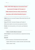 D658 &sol; WGU D658 Objective Assessment Exam &ndash;  Assessment Strategies & Principles of  Differentiation &lpar;Newest 2026&rpar; Actual Exam  Questions with Verified Detailed Answers 