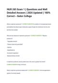 NUR 265 Exam 1 &vert; Questions and Well  Detailed Answers &vert; 2026 Updated &vert; 100&percnt;  Correct &ndash; Galen College 