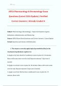 APEA Pharmacology & Dermatology Exam  Questions &lpar;Latest 2026 Update&rpar; &vert; Verified  Correct Answers &vert; Already Graded A