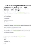 NUR 265 Exam 2 &vert; V1 and V2 Questions  and Answers &vert; 2026 Update &vert; 100&percnt;  Correct &ndash; Galen College 