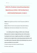 APEA Pre-Predictor Actual Exam Question  Bank &lpar;Newest 2026&rpar; &vert; 100 Verified Q & A  with Detailed Rationales &vert; Grade A