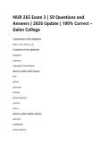 NUR 265 Exam 3 &vert; 50 Questions and  Answers &vert; 2026 Update &vert; 100&percnt; Correct  Galen College