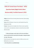 APEA 3P Actual Exam Test Bank &ndash; APEA  Question Bank &lpar;High-Yield & Most  Resourceful&rpar; &vert; Verified Answers 2026