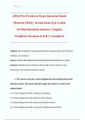 APEA Pre-Predictor Exam Question Bank  &lpar;Newest 2026&rpar; &vert; Actual Exam Q & A with  Verified Detailed Answers &vert; Kaplan  Predictor Versions A&comma; B & C &vert; Graded A
