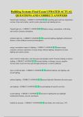 Building Systems Final Exam UPDATED ACTUAL  QUESTIONS AND CORRECT ANSWERS