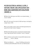 NCCER ELECTRICAL MODULE 2 LEVEL 2 MOTORS THEORY AND APPLICATION TEST BANK 2026 QUESTIONS WITH SOLUTIONS GRADED A&plus;
