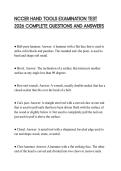 NCCER HAND TOOLS EXAMINATION TEST 2026 COMPLETE QUESTIONS AND ANSWERS