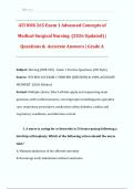 ATI NUR 265 Exam 1 &ndash; Advanced Concepts of Medical-Surgical Nursing &lpar;2026 Updated&rpar; &vert; Exam Questions & Accurate Answers &vert; Grade A