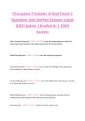 Champions Principles of Real Estate 2  Questions And Verified Answers Latest  2026 Update &vert; Graded A&plus; &vert; 100&percnt;  Success