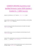 COMEDY DRIVING Questions And  Verified Answers Latest 2026 Update &vert;  Graded A&plus; &vert; 100&percnt; Success 