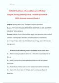 NUR 265 Final Exam Advanced Concepts of Medical Surgical Nursing &lpar;2026 Updated&rpar; &vert; Verified Questions &  100&percnt; Accurate Answers &vert; Grade A