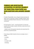 FORENSIC AND INVESTIGATIVE ACCOUNTING 9TH EDITION CRUMBLEY TEST BANK FINAL EXAM PAPER 2026 EXAM QUESTIONS AND ANSWERS GRADED A&plus;