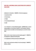 NSG 3500 - MATERNAL EXAM 2 QUESTIONS WITH COMPLETE  SOLUTIONS