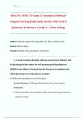 NUR170 &sol; NUR 170 Exam 3&colon; Concepts of Medical Surgical Nursing Study Guide &lpar;Latest 2026&ndash;2027&rpar;  Questions & Answers  &vert; Grade A &ndash; Galen College 