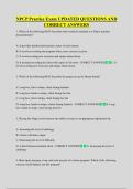 NPCP Practice Exam UPDATED QUESTIONS AND  CORRECT ANSWERS