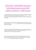 LETRS UNIT 7 ASSESSMENT Questions  And Verified Answers Latest 2026  Update &vert; Graded A&plus; &vert; 100&percnt; Success 