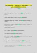 Pharmacy Law Exam 1 UPDATED QUESTIONS  AND CORRECT ANSWERS
