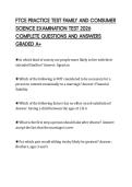 FTCE PRACTICE TEST FAMILY AND CONSUMER SCIENCE EXAMINATION TEST 2026 COMPLETE QUESTIONS AND ANSWERS GRADED A&plus;