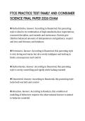 FTCE PRACTICE TEST FAMILY AND CONSUMER SCIENCE FINAL PAPER 2026 EXAM