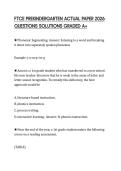 FTCE PREKINDERGARTEN ACTUAL PAPER 2026 QUESTIONS SOLUTIONS GRADED A&plus;