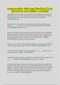 Practice for HLSC 4P99 Exam UPDATED ACTUAL  QUESTIONS AND CORRECT ANSWERS