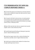FTCE PREKINDERGARTEN TEST PAPER 2026 COMPLETE RESPONSES GRADED A&plus;