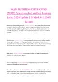 NASM NUTRITION CERTIFICATION  &lpar;EXAM&rpar; Questions And Verified Answers  Latest 2026 Update &vert; Graded A&plus; &vert; 100&percnt;  Success